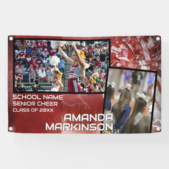 Grunge Cheer Senior Sport Banner (Horizontal)