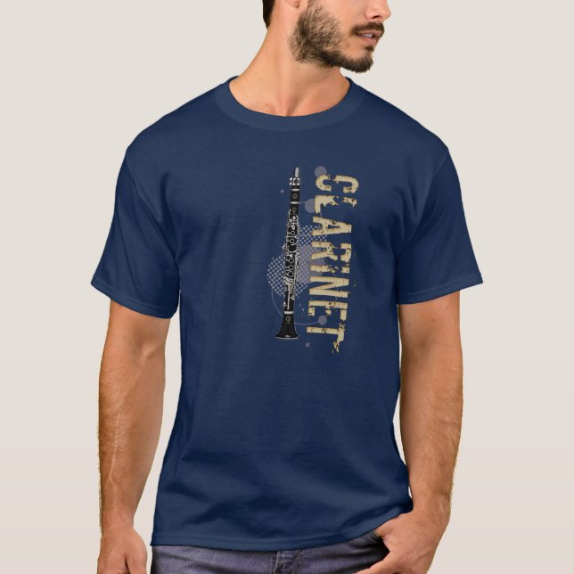 Grunge Clarinet T-Shirt (Vorderseite)
