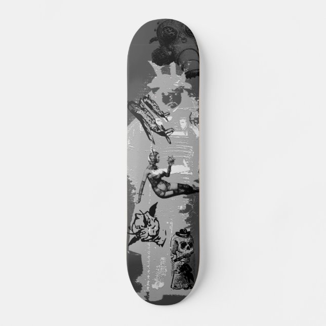 Grunge Collage Skateboard (Vorderseite)
