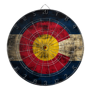 Grunge Colorado-Flagge Dartscheibe