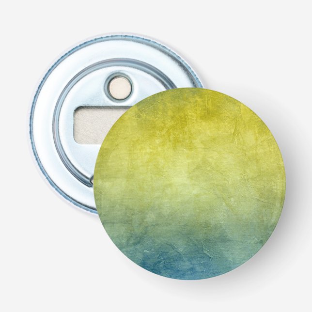 Grunge Colors - Yellow & Blue Flaschenöffner (Vorderseite)