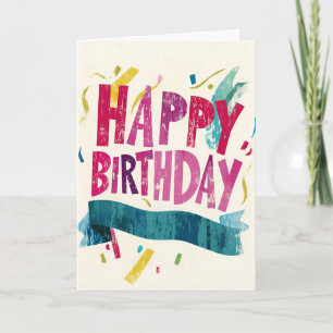 Grunge Confetti Birthday Card Einladung