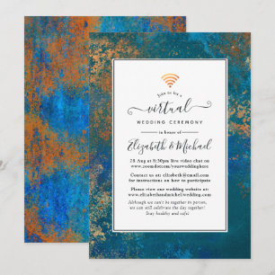 Grunge Copper Patina & Türkis Virtual Wedding Einladung