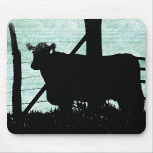 Grunge Cow Silhouette Mousepad