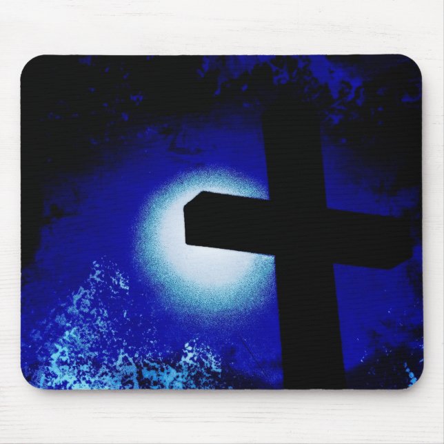 Grunge Cross Moonlight Mouse Pad Mousepad (Vorne)