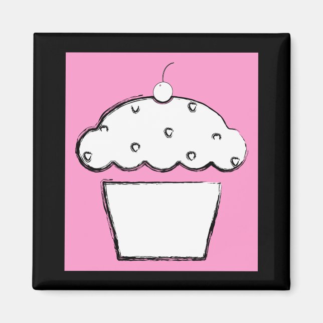 Grunge Cupcake Magnet (Vorne)