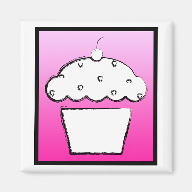 Grunge Cupcake Magnet (Vorne)