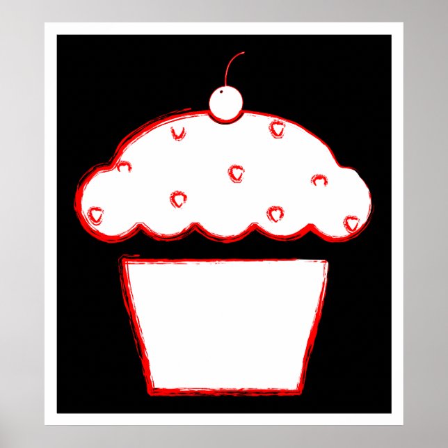 Grunge Cupcake Poster (Vorne)