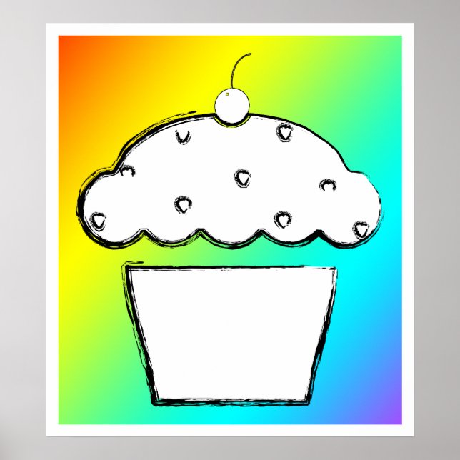 Grunge Cupcake Poster (Vorne)
