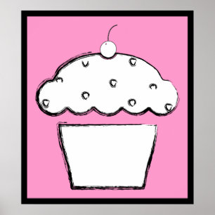 Grunge Cupcake Poster