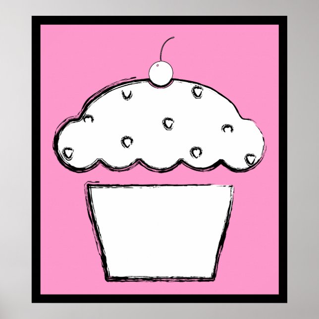 Grunge Cupcake Poster (Vorne)