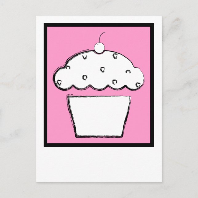 Grunge Cupcake Postkarte (Vorderseite)