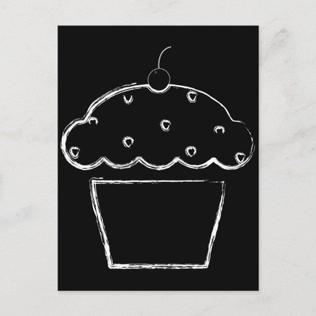 Grunge Cupcake Postkarte (Vorderseite)