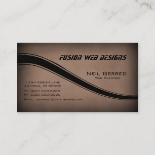 Grunge Curves Business Card, Mocha Visitenkarte
