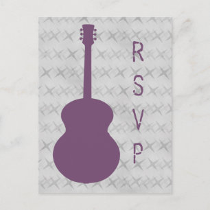 Grunge de guitare violette carte postale RSVP