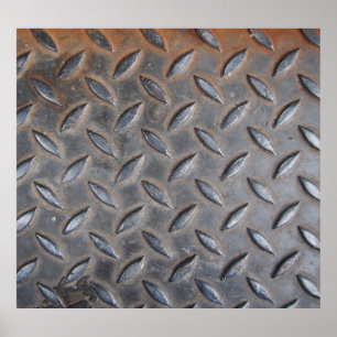 Grunge Diamantmetalle, geschweißte Stahlstruktur. Poster