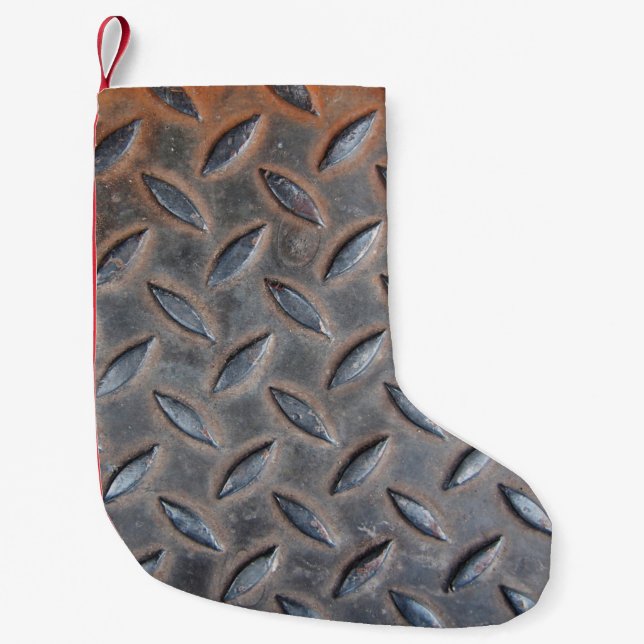 grunge Diamantuntergrund, geschweißte Stahlsurfe Kleiner Weihnachtsstrumpf (Vorderseite)