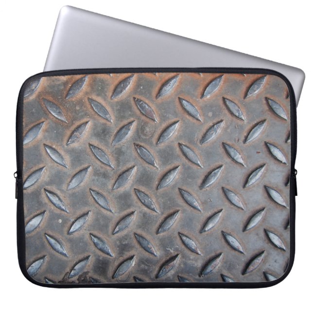 grunge Diamantuntergrund, geschweißte Stahlsurfe Laptopschutzhülle (Vorderseite)