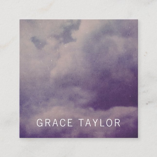 Grunge Dirty Clouds Client Profile Card Set Empfehlungskarte (Vorderseite)