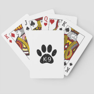 Grunge Distressed Dog Paw K-9 Spielkarten