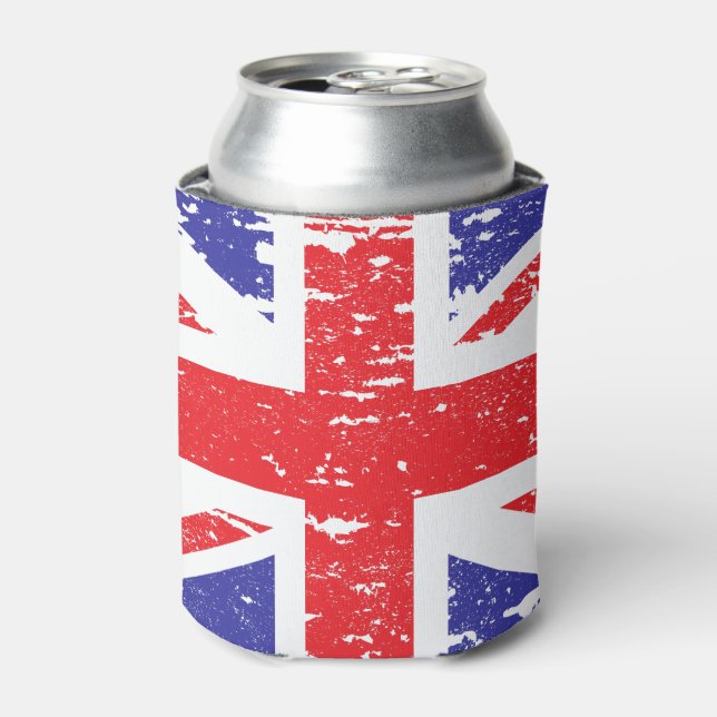 Grunge Distressed UK United Kingdom Flag Dosenkühler (Kanne Vorderseite)