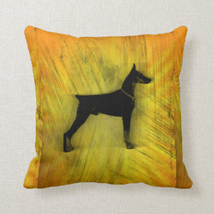 Grunge-Dobermannpinscher-Silhouette Kissen