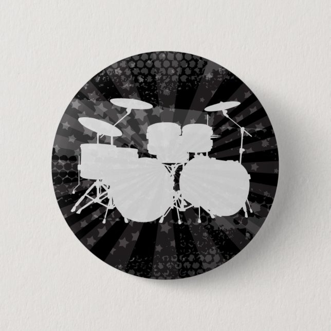 Grunge Drums Black Burst Button (Vorderseite)