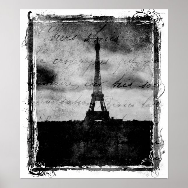 Grunge Edge Paris Poster (Vorne)