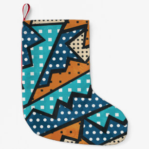 Grunge-Effekt Vintages Stoffmuster Kleiner Weihnachtsstrumpf