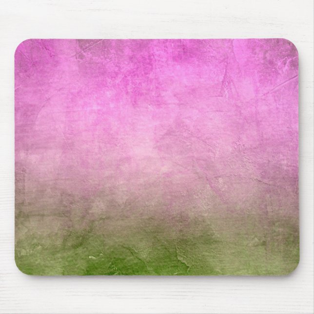 Grunge Farben - Rosa und Grün Mousepad (Vorne)