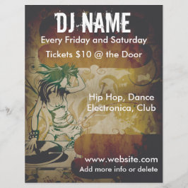 Grunge Female DJ Flyer