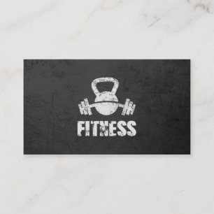 Grunge Fitness Personal Trainer Kettlebell Barbell Visitenkarte