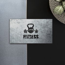 Grunge Fitness Personal Trainer Kettlebell Barbell Visitenkarte
