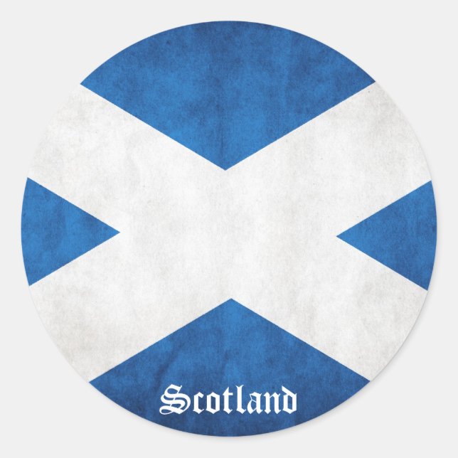 Grunge Flag Schottland Runder Aufkleber (Vorderseite)