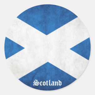Grunge Flag Schottland Runder Aufkleber