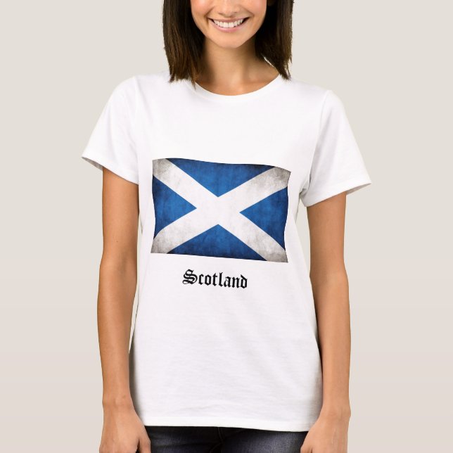 Grunge Flag Schottland T-Shirt (Vorderseite)