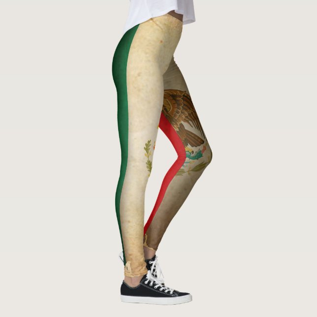 Grunge Flag von Mexiko Leggings (Rechts)