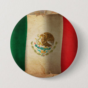 Grunge-Flagge von Mexiko Button