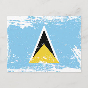 Grunge-Flagge von Saint Lucia Postkarte