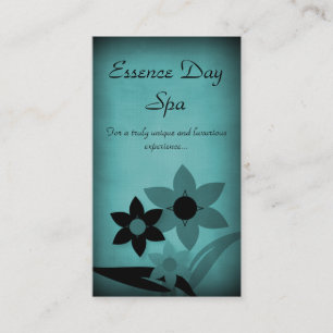 Grunge Florals Business Card, Aquamarin Visitenkarte