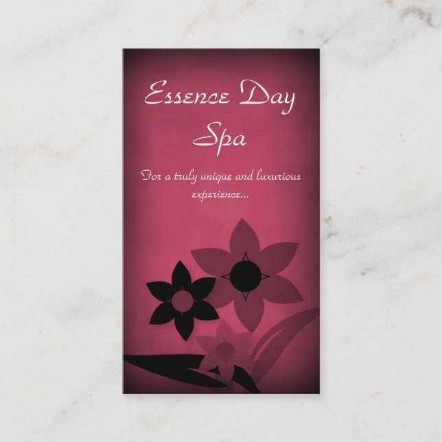 Grunge Florals Business Card, Burgund Visitenkarte (Vorderseite)