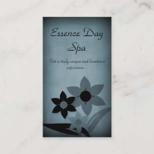 Grunge Florals Business Card, Dunkelblau Visitenkarte