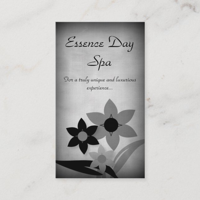 Grunge Florals Business Card, grau Visitenkarte (Vorderseite)