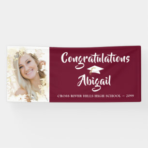 Grunge Foto Rahmen Pinselstriche Script Maroon Abs Banner