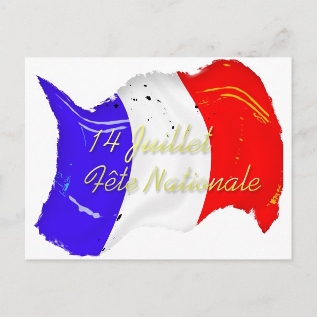 Grunge French Flag Postcard Postkarte (Vorderseite)