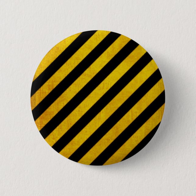 Grunge-Gefahrenstreifen Button (Vorderseite)