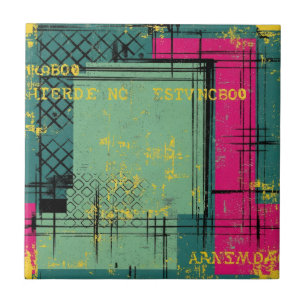 Grunge geometrisches Street-Art-Collagemuster Fliese