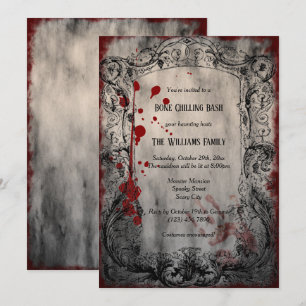Grunge Gerahmt Bloody Hand Print Halloween Einladung