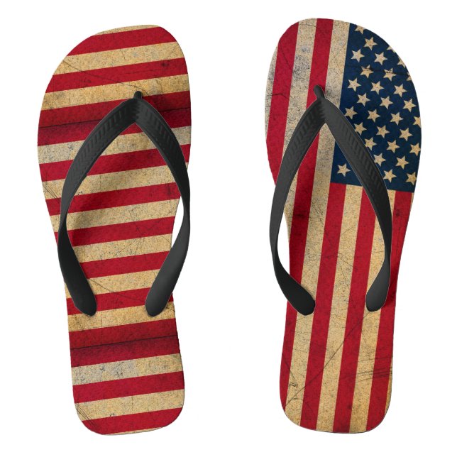 Grunge gestörte USA Flag-Falsches Flip Flops (Fußbett)