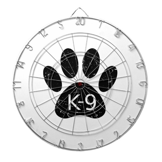 Grunge gestörter Hund Paw K-9 Dartscheibe (vorne)